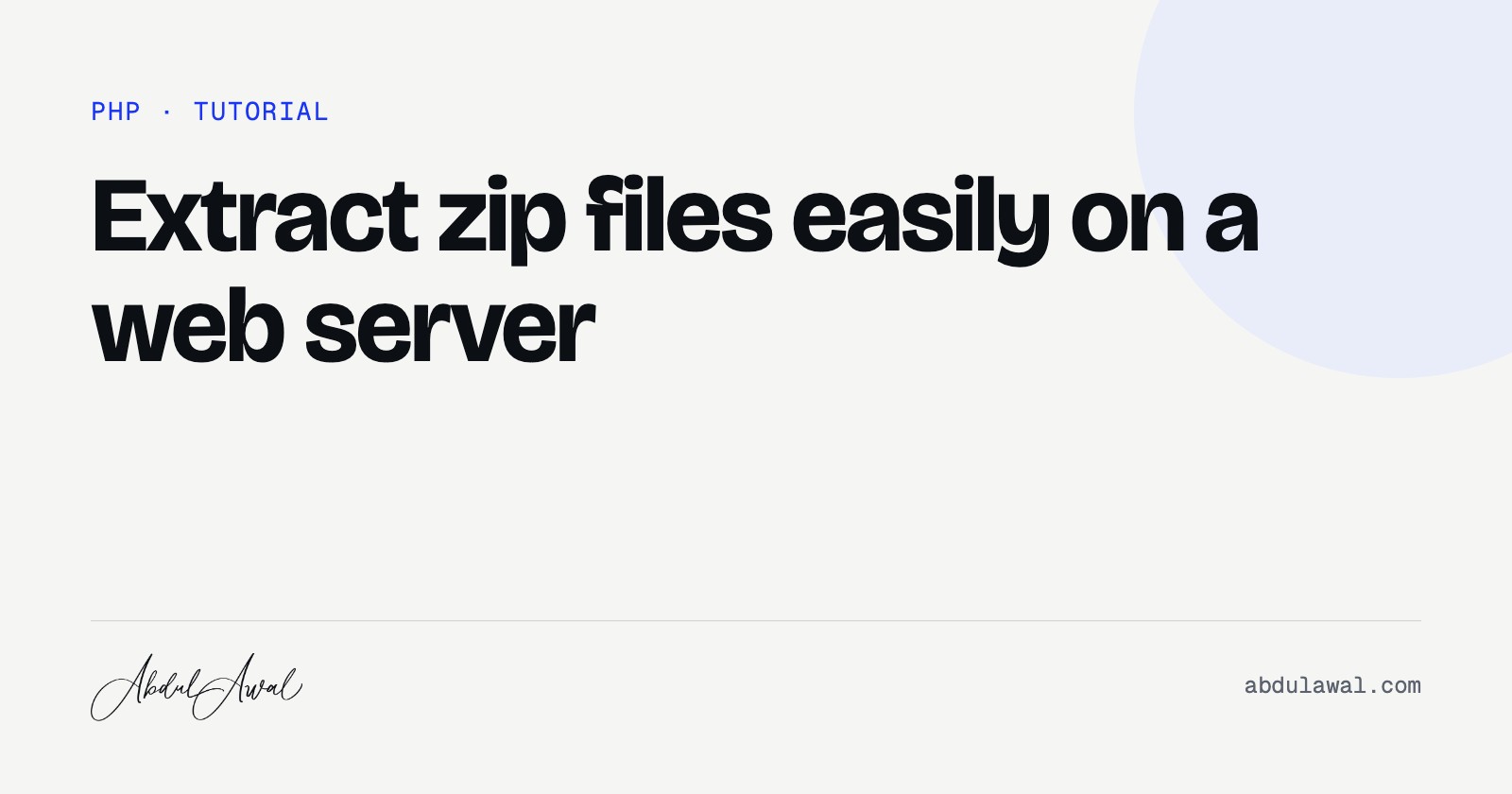 Extract zip files easily on a web server