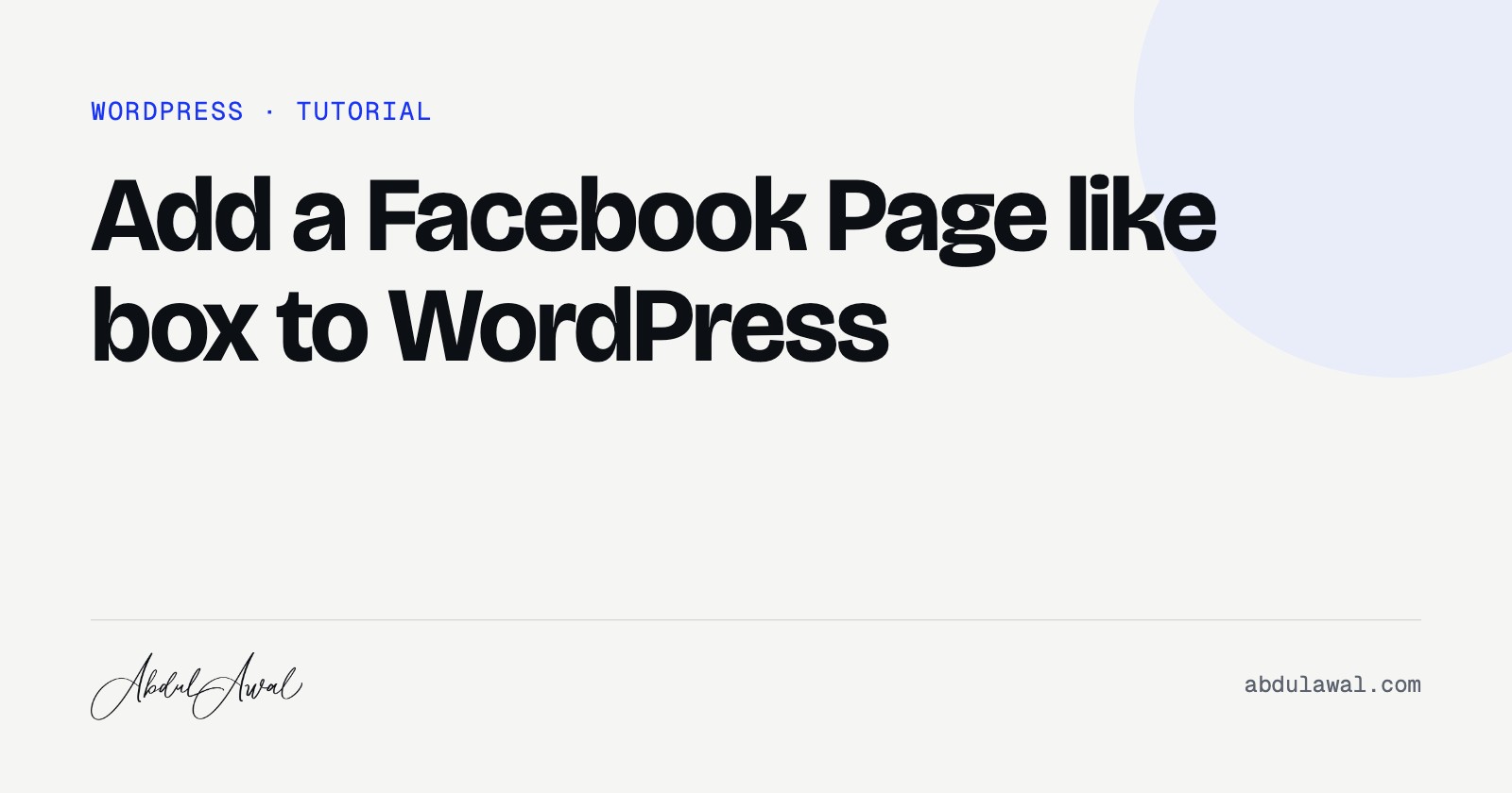 Add a Facebook Page like box to WordPress